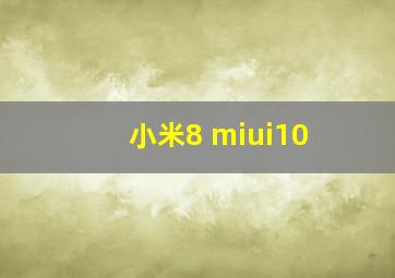 小米8 miui10